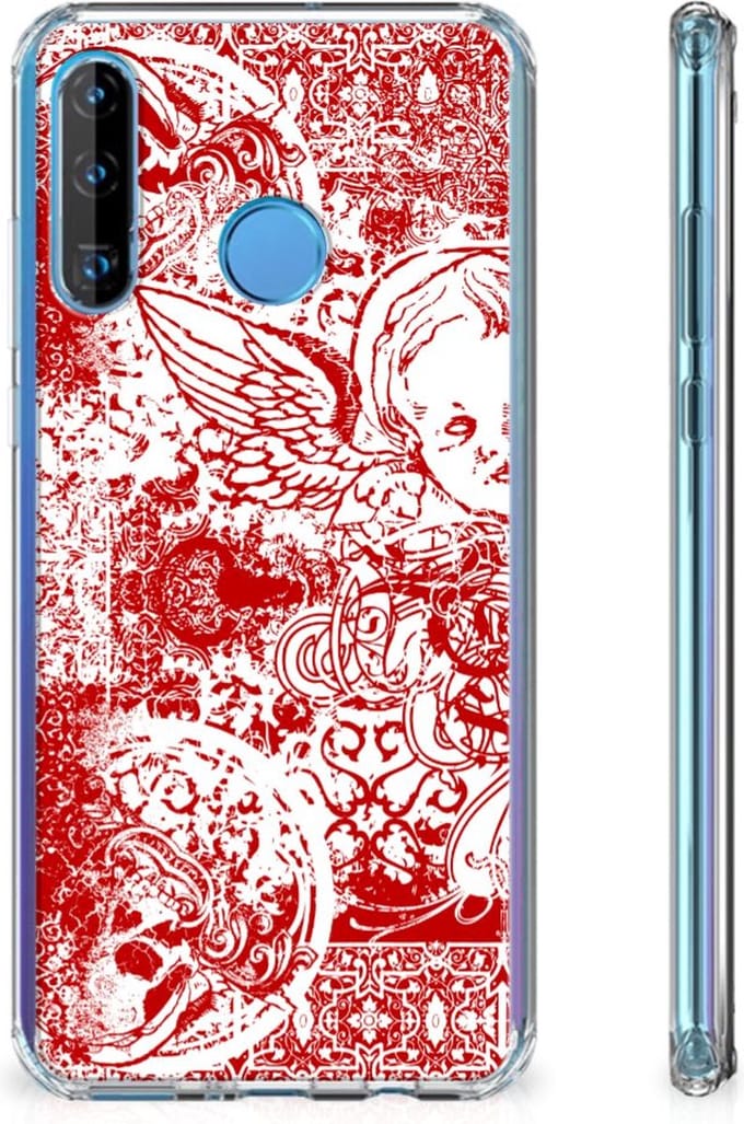 Extreme Case Huawei P30 Lite Angel Skull Rood