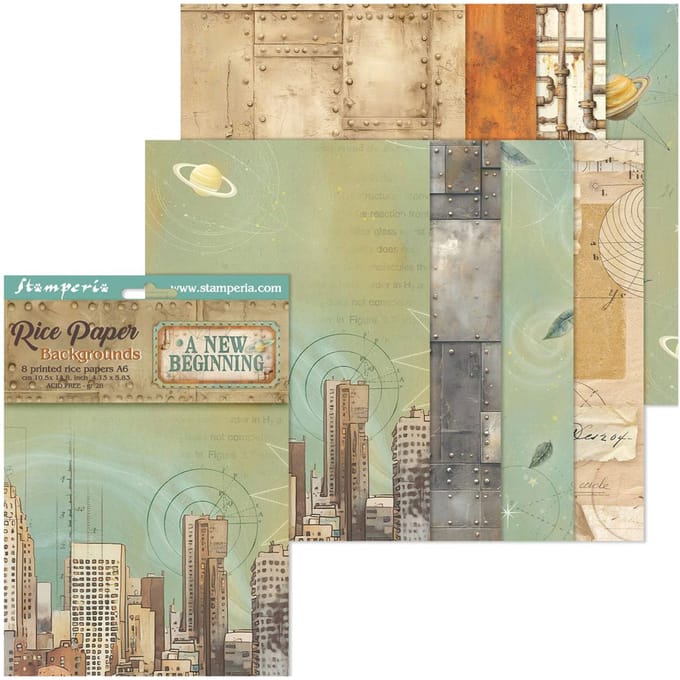 Motief strozijde backgrounds "A New Beginning", set van 8