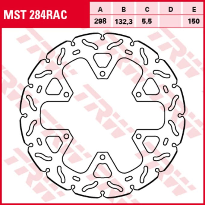 Remschijf TRW MST284RAC, 1 Stuk