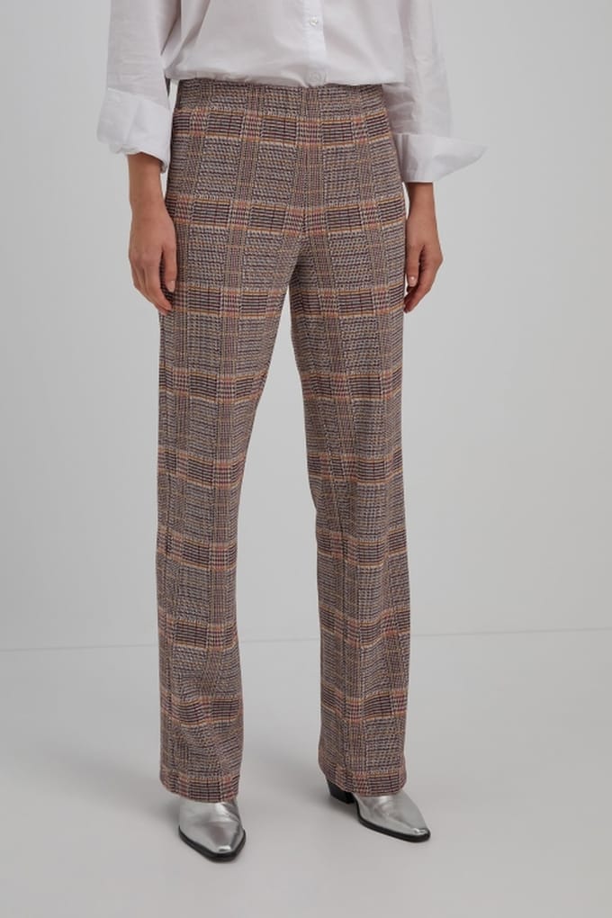 Josephine & Co Kyano Pants Multi Colour Dark Check Maat: 38 | Pantalons Outlet | Dames | Zwart