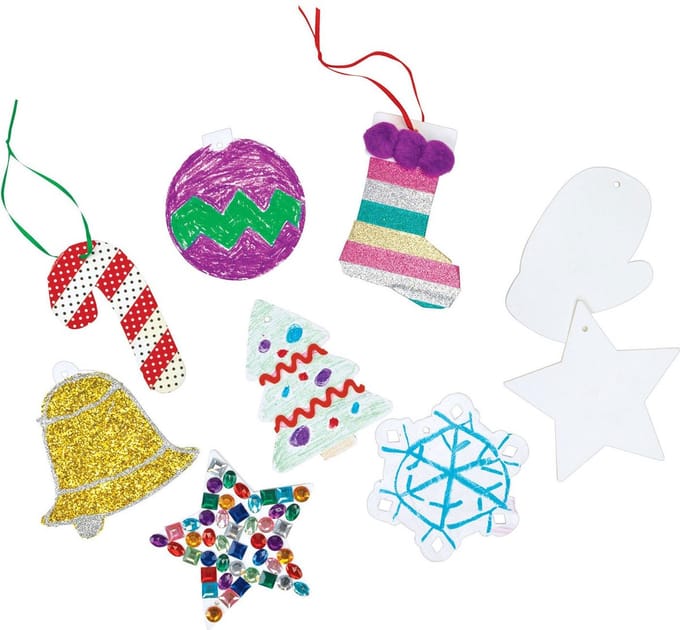 Colorations kartonnen kersthangers knutselset - 48 stuks - kerstversiering.