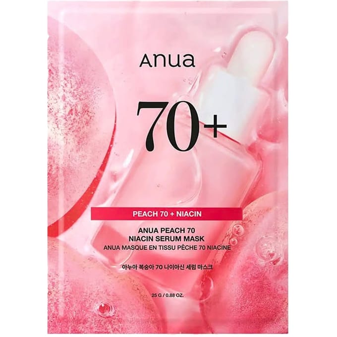 Masque Sérum Niacinamide Anua Éclaircissant & Lissant 25ml x 10 Feuilles pink