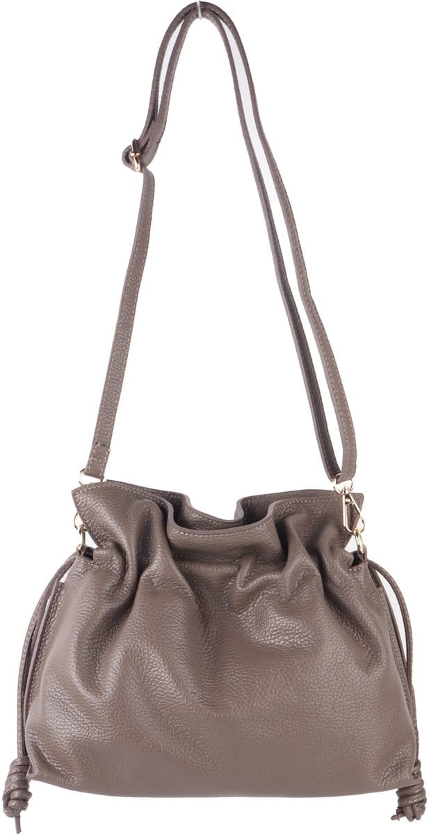 Giuliano lederen schoudertas Anisa - Made in Italy - Taupe