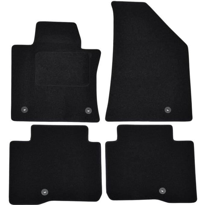 Tapis de sol - SsangYong - Korando - Velours noir - 4 pièces - Antidérapant et imperméable