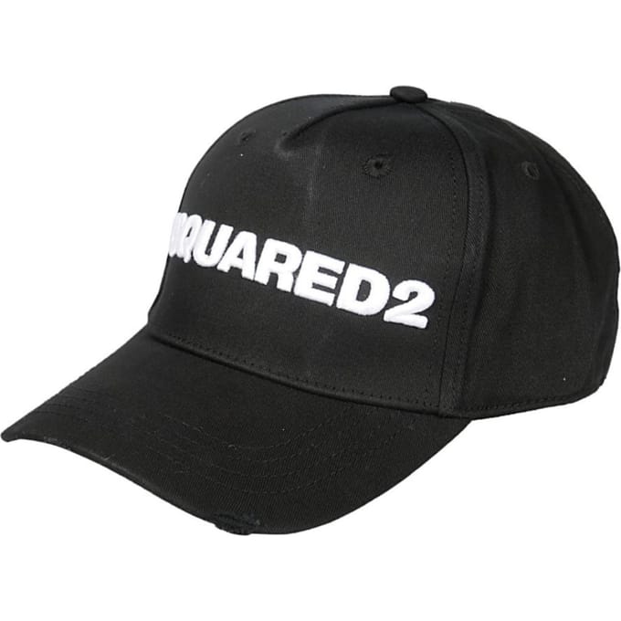 DSQUARED2 wit geborduurd logo zwarte dop