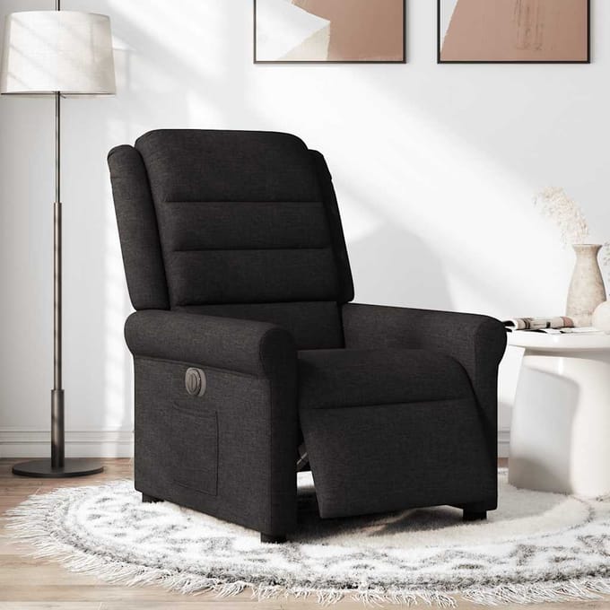 vidaXL - Fauteuil - verstelbaar - elektrisch - stof - zwart