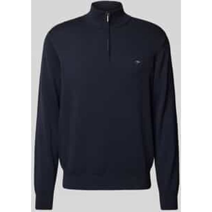 Fynch-Hatton Trui Troyer Zip Superfine Cotton Navy / male