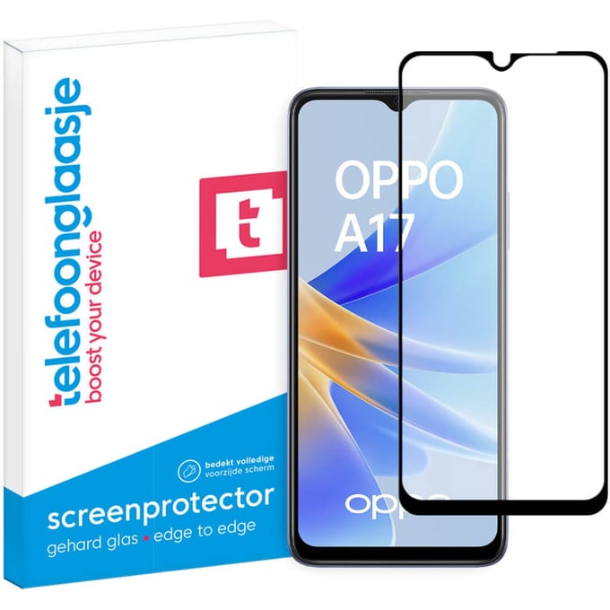 OPPO A17 screenprotector gehard glas Edge to Edge