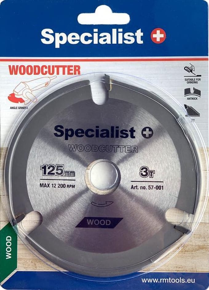125x22,3mm zaagblad Universeel ,Carbide Getipt, voor slijptool