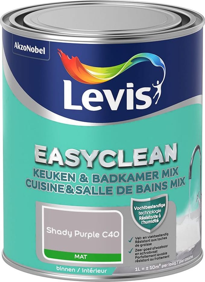 Levis - Easyclean Keuken & Badkamer Mix - Shady Purple C40 - Mengverf - 1 L
