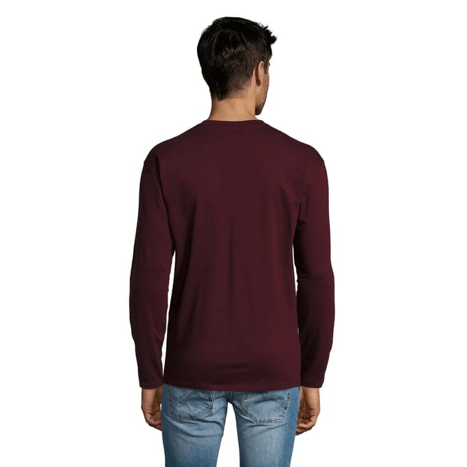 SOLS Heren Monarch T-shirt met lange mouwen (Ossenbloed)