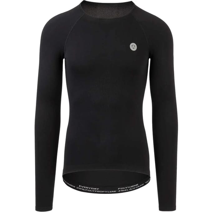 AGU Base Layer LS - Ondershirt - Thermo shirt - Unisex - S/M - Zwart - Naadloos - Ademend - Sneldrogend - Polygiene techniek