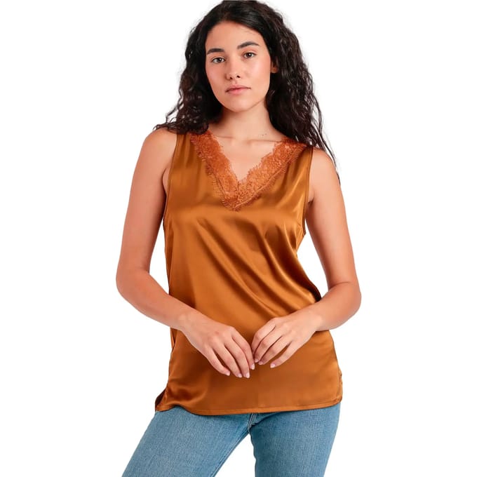 Blouse Admas Satin Lace Kanten tanktop