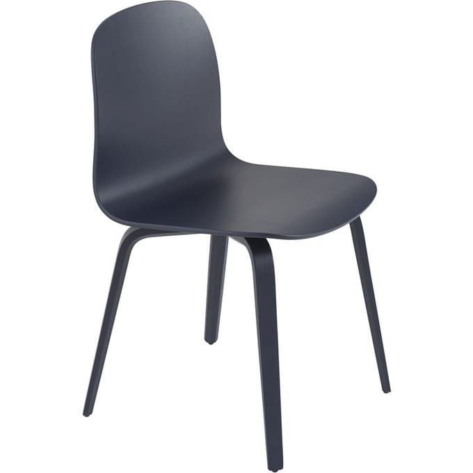 Muuto Visu stoel - houten frame - midnight blue