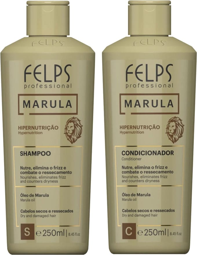 Felps Professional | Marula Shampoo & Conditioner Kit | Dry And Damaged Hair | (2x) 250 ml