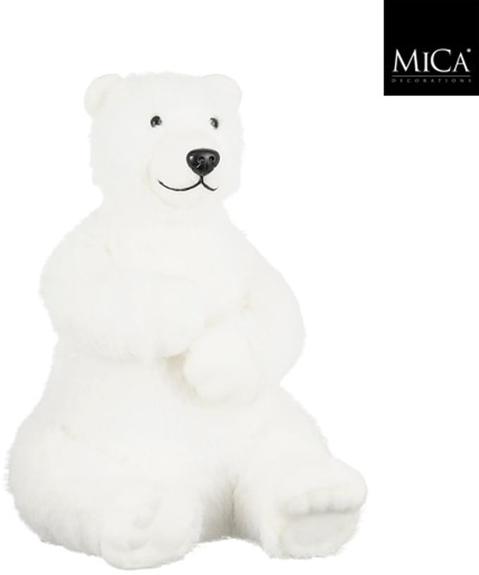 Mica Decorations - Decoratie IJsbeer - 40 x 32 x 48 cm - Wit