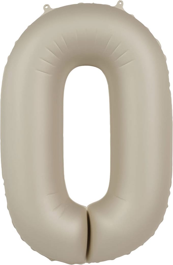 Folieballon Cijfer 0 - Creamy Latte - Ultra Matt - 86 cm