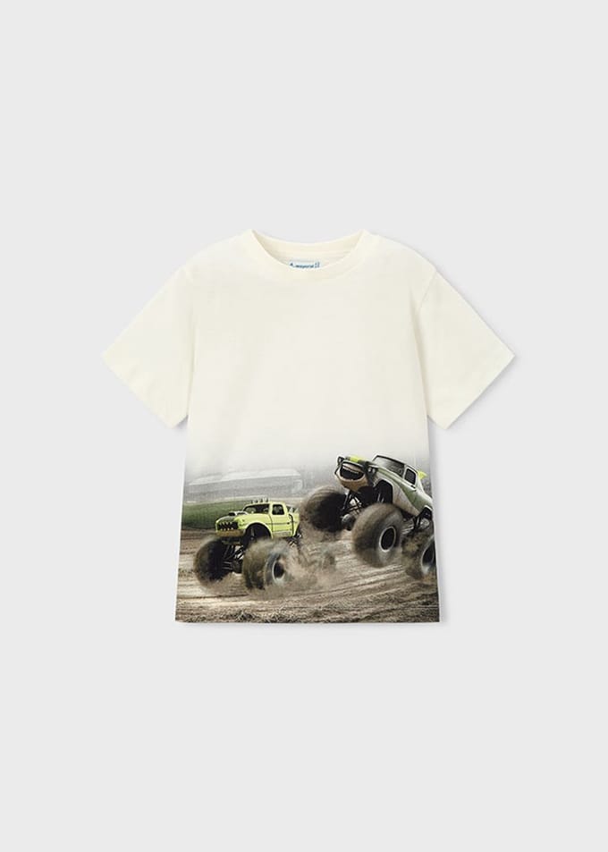 MAYORAL - Jongens t-shirt - Maat 134 - Jongens - Creme -