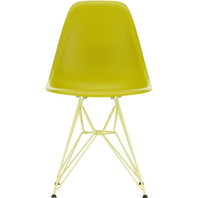 Vitra DSR Colours Eames Plastic Side Chair - mosterd RE - Glijders voor harde vloer