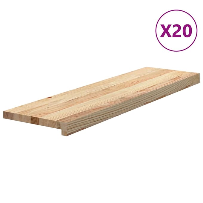 vidaXL - Traptreden - 20 - st - 90x30x2 - cm - onbehandeld - massief - eikenhout