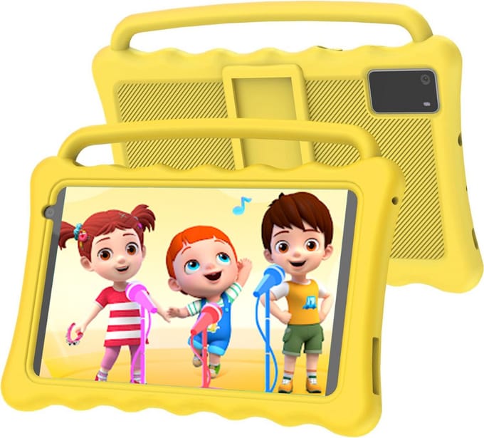 ApexArte® Kindertablet Vanaf 3 Jaar - Tablet Kinderen - Kinderspeelgoed - Geel