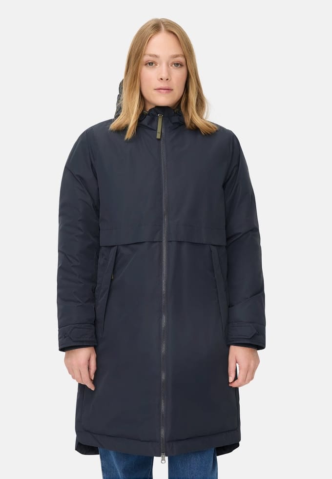camel active Winterparka met capuchon - Maat womenswear-48 - Donkerblauw
