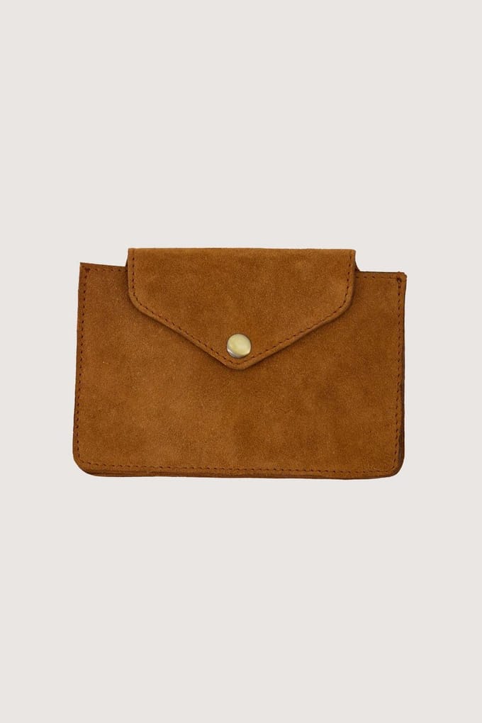 Zusss Suede Portemonee 100% Cow Leather Cognac