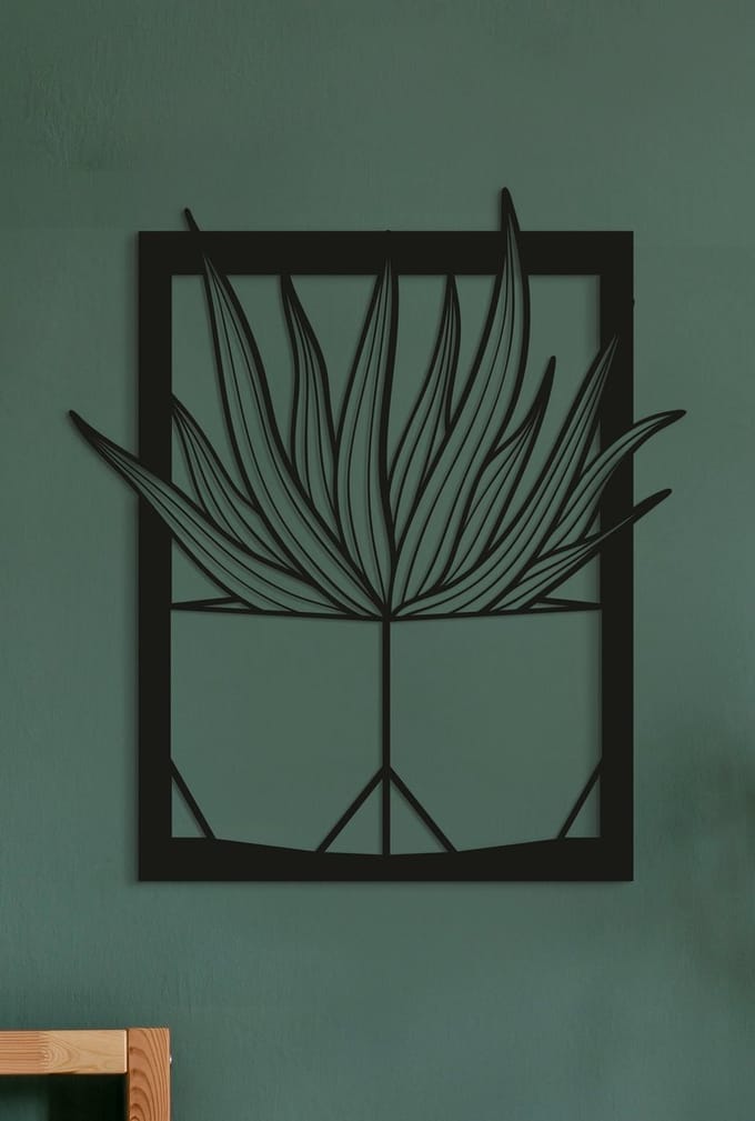 Wanddecoratie | plant in frame - L (53x60cm)