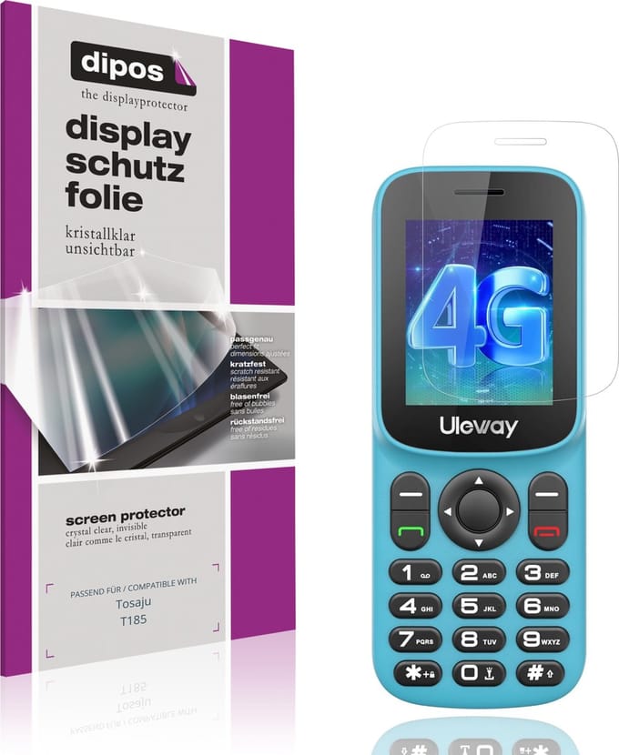 dipos – 4x Beschermfolie geschikt voor Tosaju T185 | Krasbestendige & heldere Screenprotector Ultra-Thin