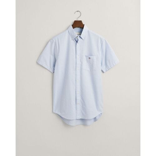 Gant Overhemd Uni Oxford Button Down Short Sleeve Licht Blauw / male