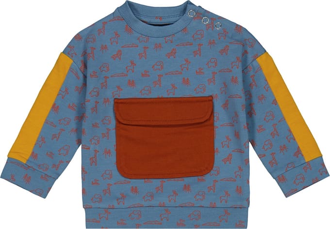 4PRESIDENT Sweater jongens - Zoo AOP - Maat 68 - Jongens trui