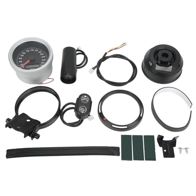 Universele GPS Snelheidsmeter Kilometerteller Waterdicht 280MPH voor 12V Auto Boot Motorfiets gray