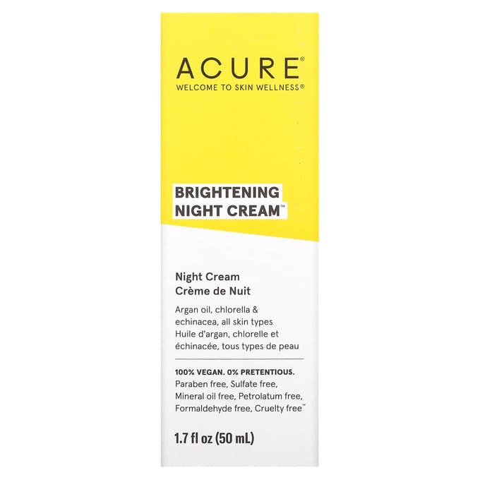 ACURE, Brightening Night Cream, 50 ml (1.7 fl oz) yellow