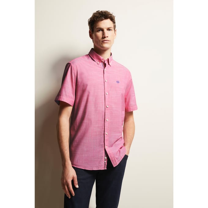 Bugatti Herren Overhemd met korte mouwen en button-down kraag