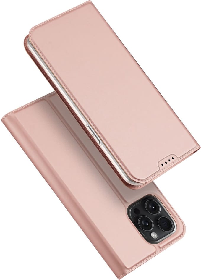 Dux Ducis - Geschikt voor iPhone 15 Pro Max - Slim bookcase hoesje - Rose Goud