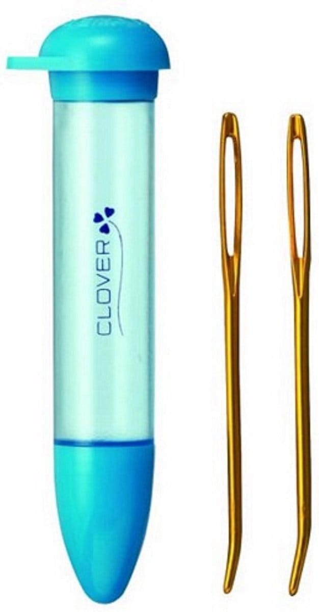 Clover jumbo stopnaalden set blauw 2 st met gebogen punt