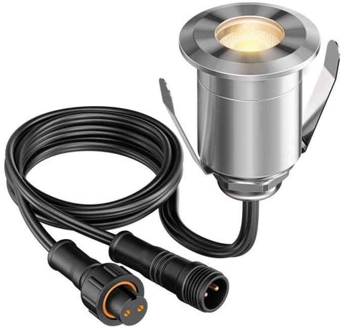 LED inbouw terrasverlichting – 32mm – 0.8 Watt – 2900K – RVS