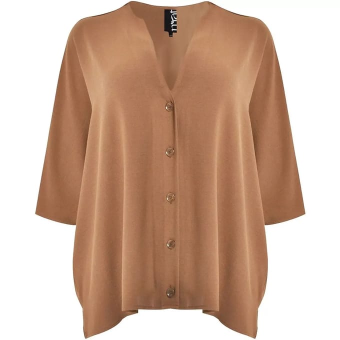 V-hals Blouse in Crêpe Dames Mat Fashion Airwashed