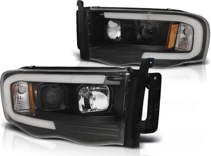 Koplampen met parkeerlicht DODGE RAM 02-06 ZWART