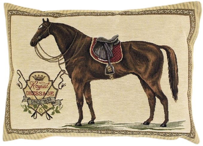 gobelin kussen paard zadel rood 30x45cm