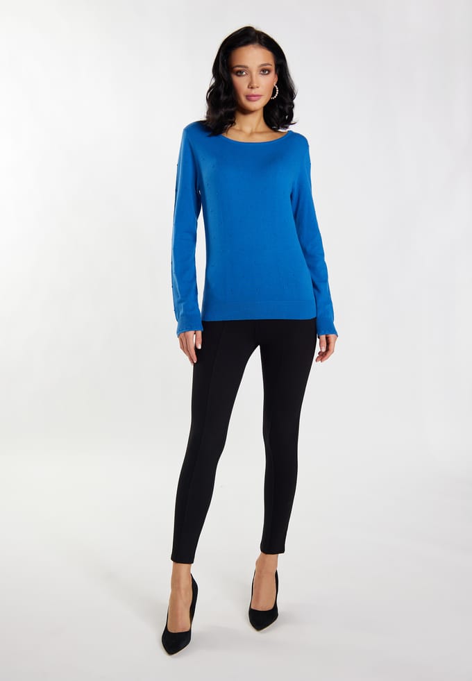 Faina Gebreide trui Dames blauw