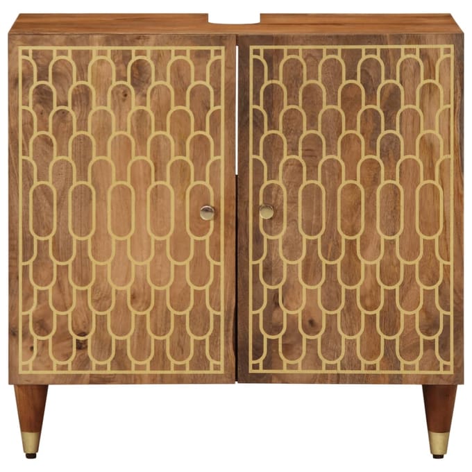 vidaXL - Wastafelkast - 62x33x58 - cm - massief - mangohout