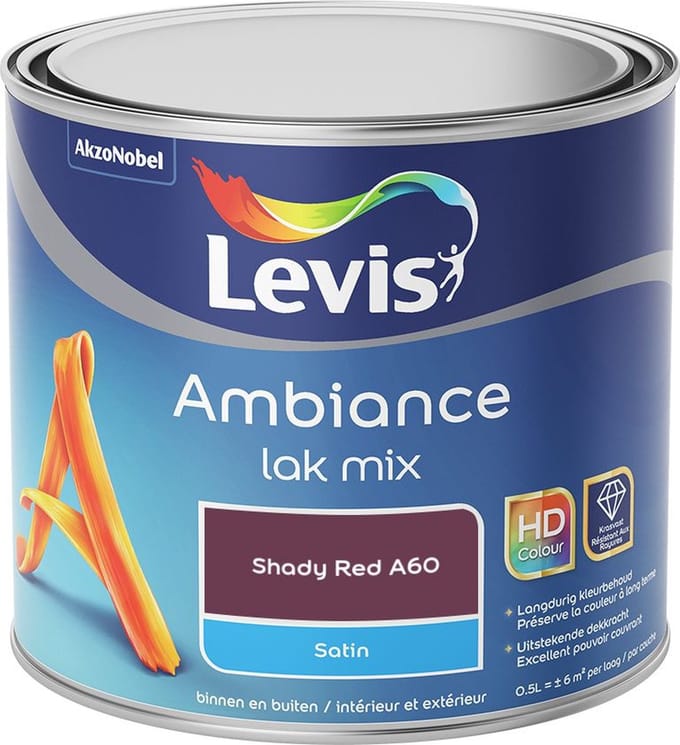 Levis - Ambiance Lak Satin Mix - Shady Red A60 - Mengverf - 0,5 L
