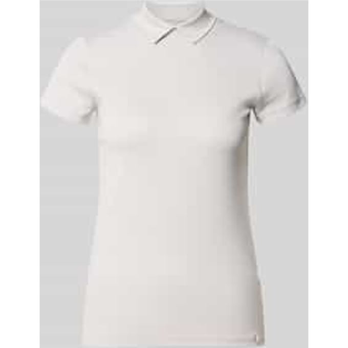slim fit T-shirt met hoogsluitende polokraag