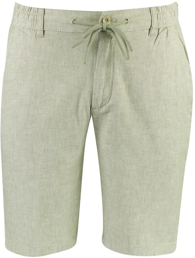 Brax shorts groen gemêleerd katoen linnen
