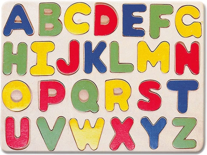 ABC puzzel alfabeth Inlegpuzzel hoofdletters 30 x 22,5 cm