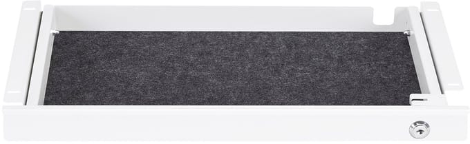 SOTECH bureaulade afsluitbaar wit (500 x 265 x 45 mm) bureaulade met deelbare binnenrails, kogelgelagerde geleiderails