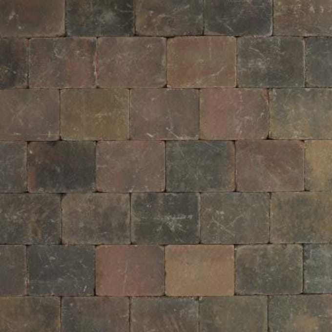 Metro Trommelsteen 20x15x6 cm | Brons genuanceerd | per M2