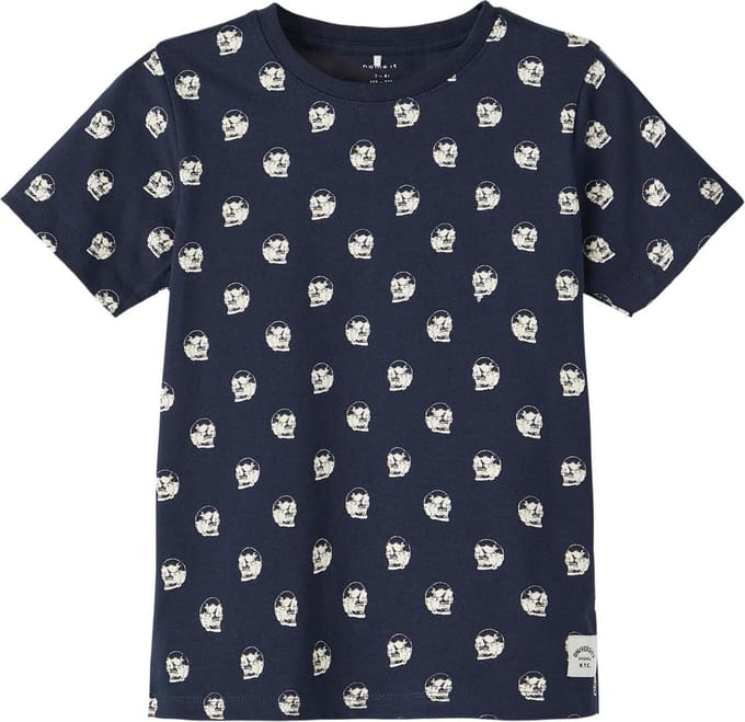 Name it Jongens Blauwe Tshirt Korte Mouwen Benja Dark Sapphire - 116