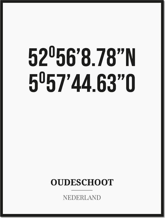 Poster/kaart OUDESCHOOT met coördinaten